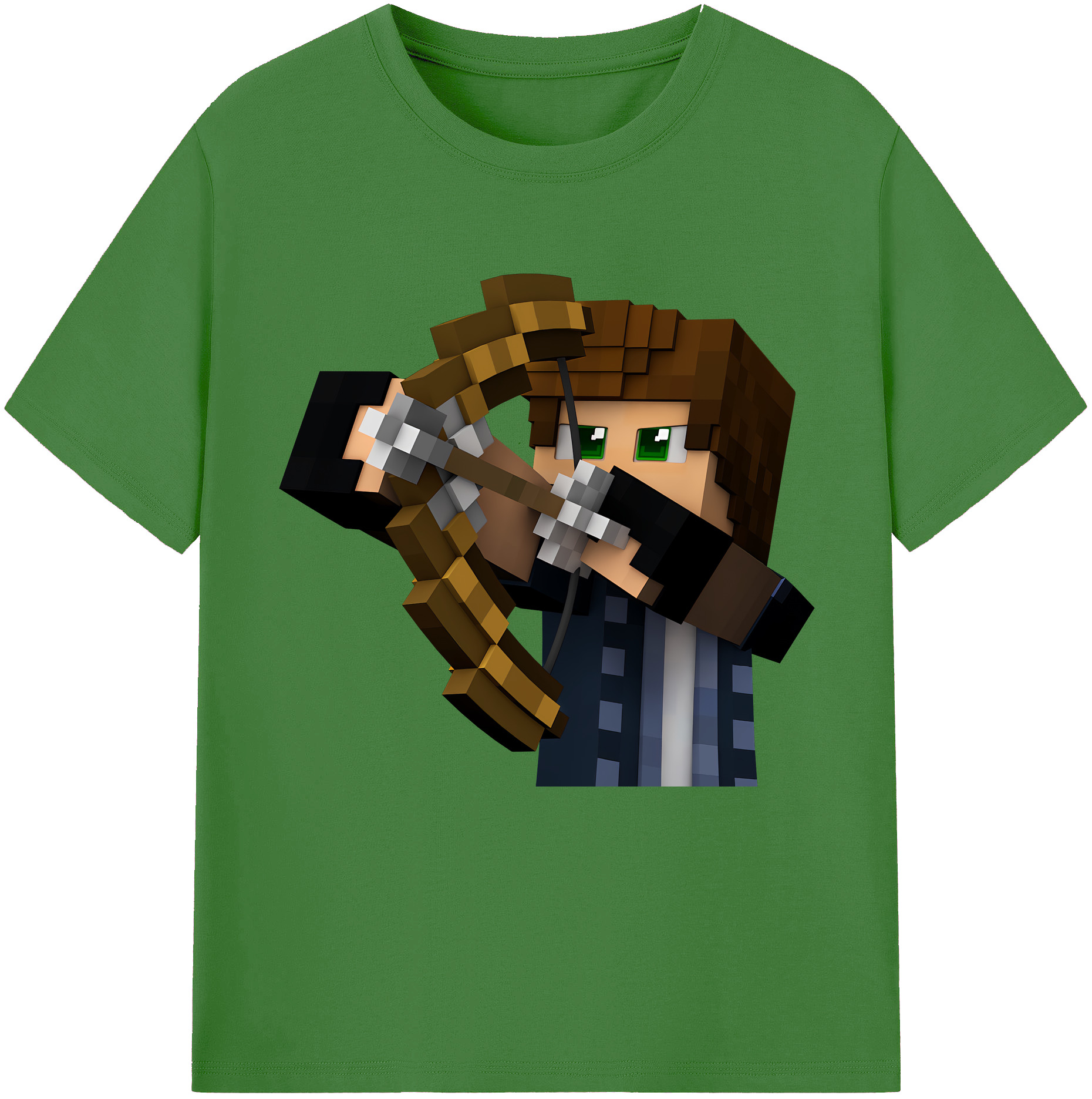 （画像用） マインクラフト ブロックの世界 Minecraft MC Block world レディースカジュアルプリントTシャツ（綿100％）